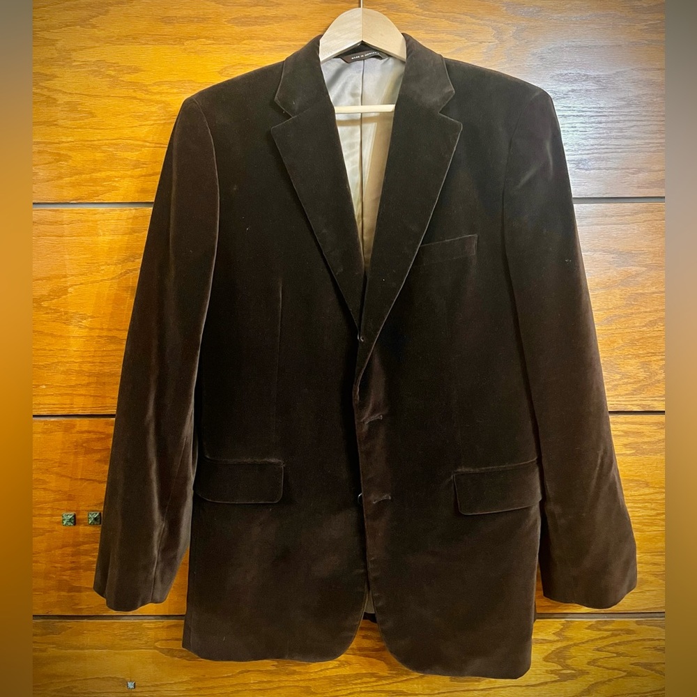 42R Chocolate Brown Velvet Jacket
